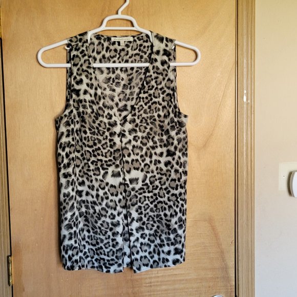 Daniel Rainn Size L Blouse Sleeveless Tank Animal Print V-Neck - Picture 5 of 9
